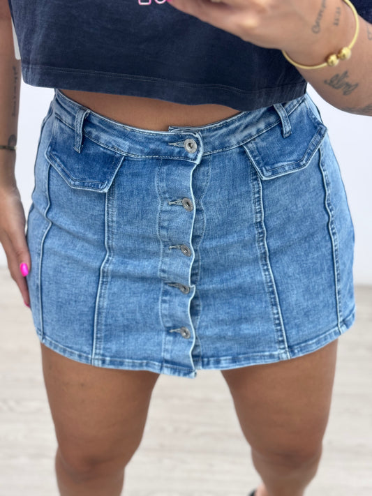 Falda pantalón botones elástica