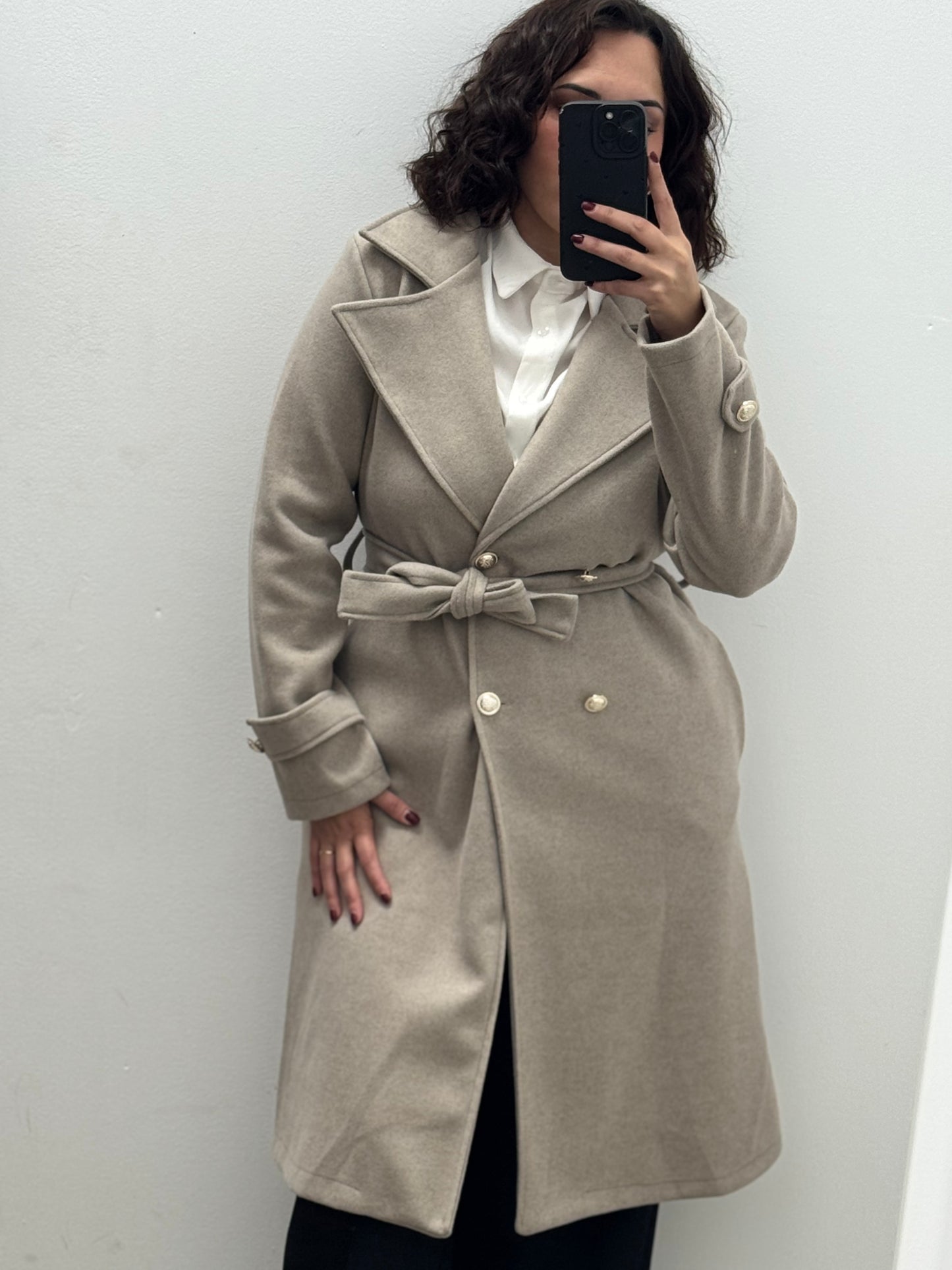 Abrigo Beige Jaspeado