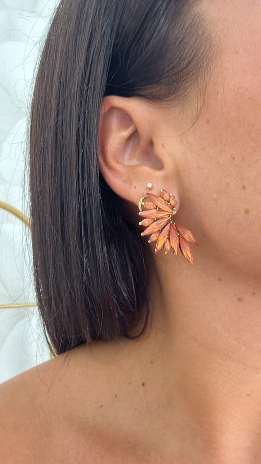 PENDIENTE CRISTAL NARANJA CLARO