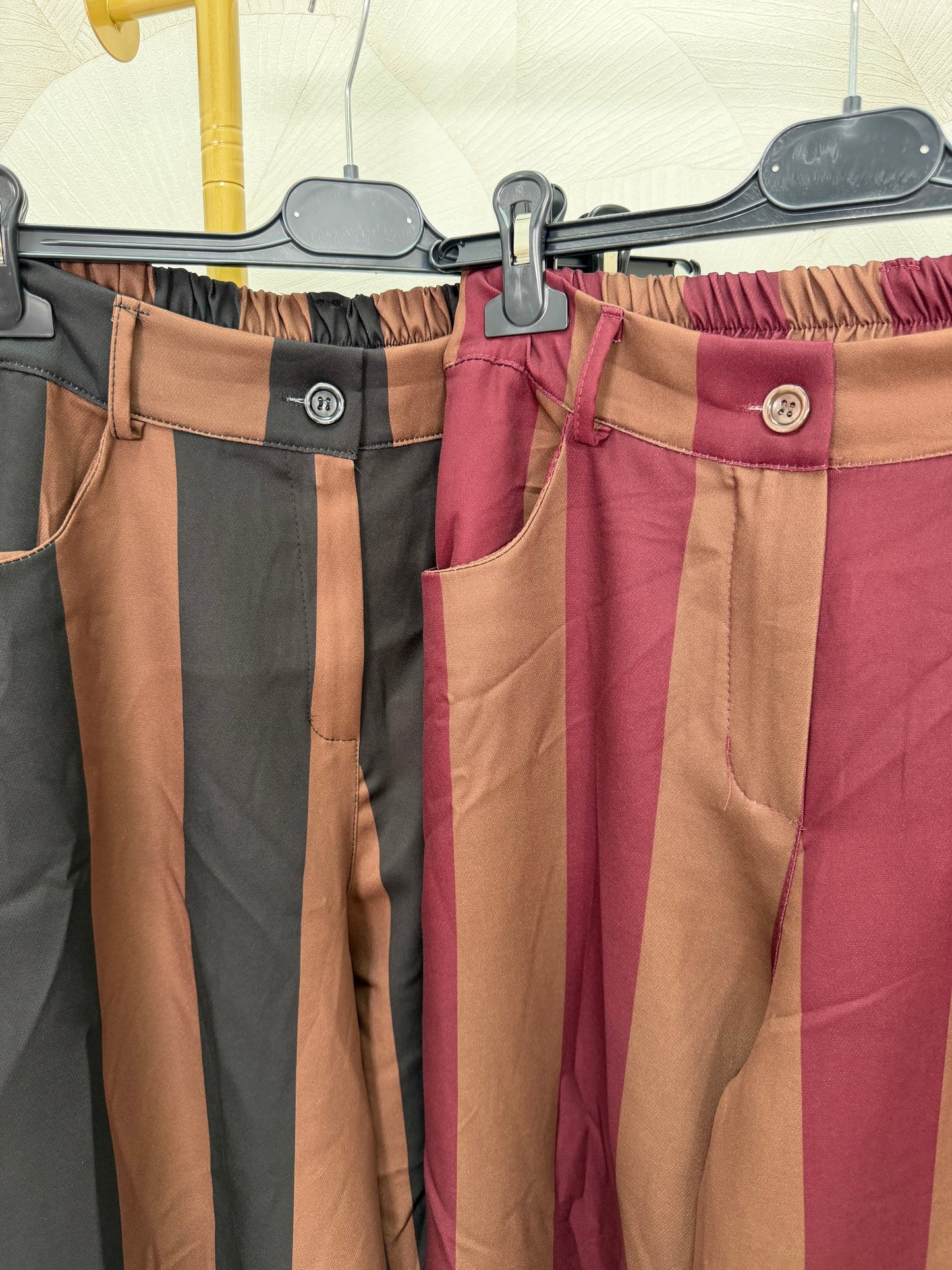 PANTALÓN BALLON RAYAS COMBINADAS MARRÓN