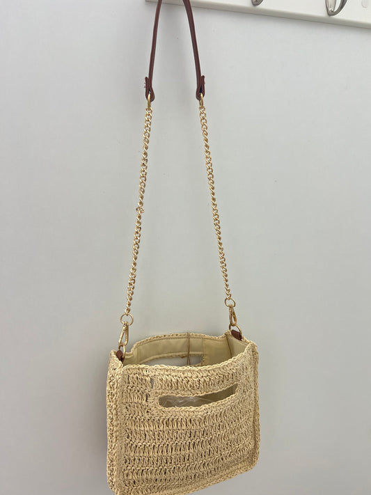 Bolso rafia beige