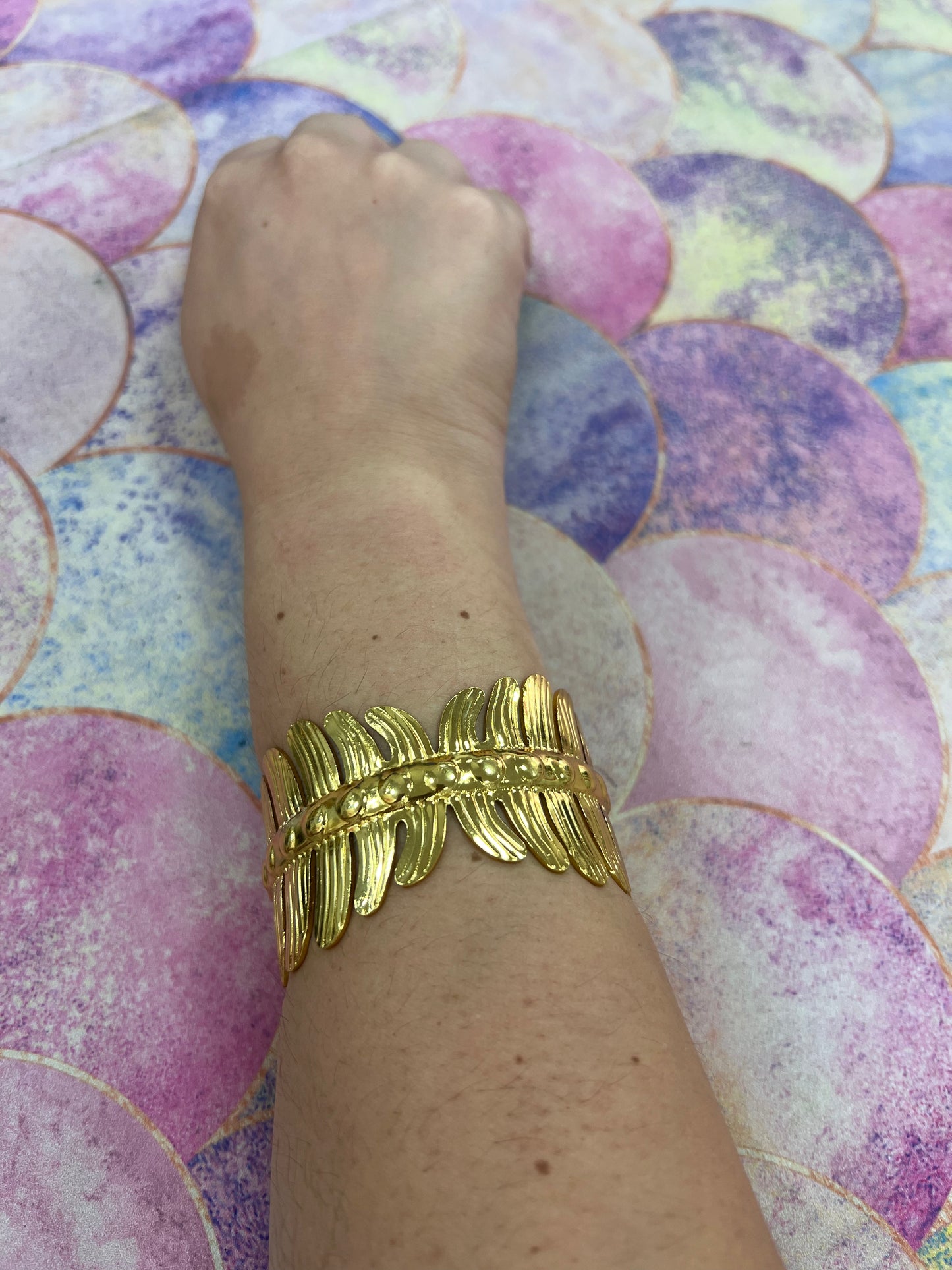 BRAZALETE HOJA DORADO