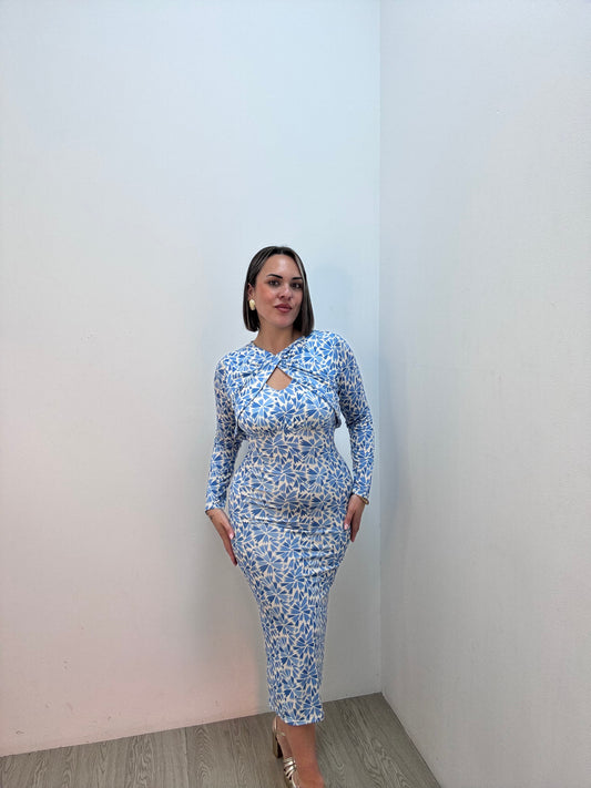 Vestido licra celeste