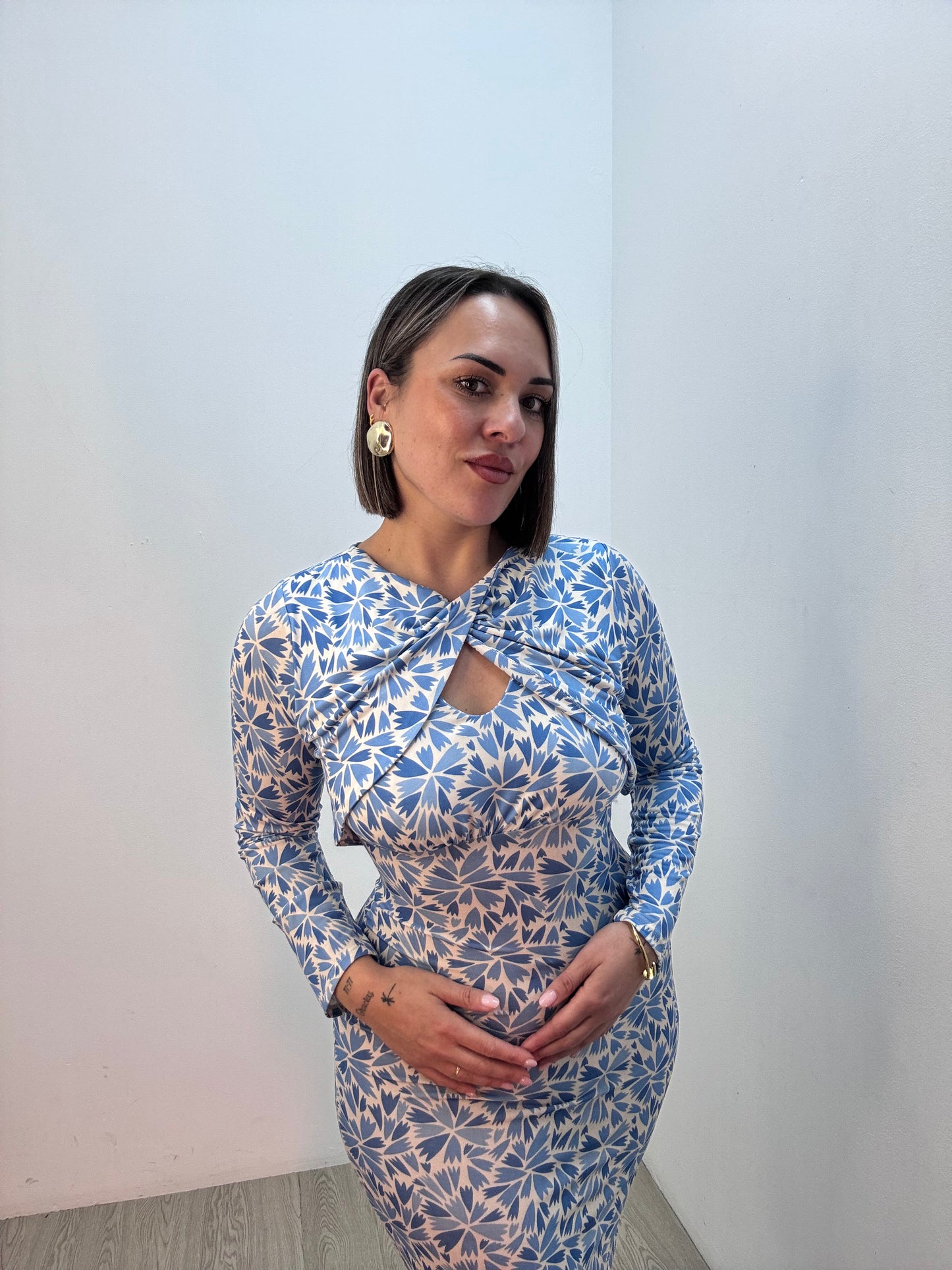 Vestido licra celeste