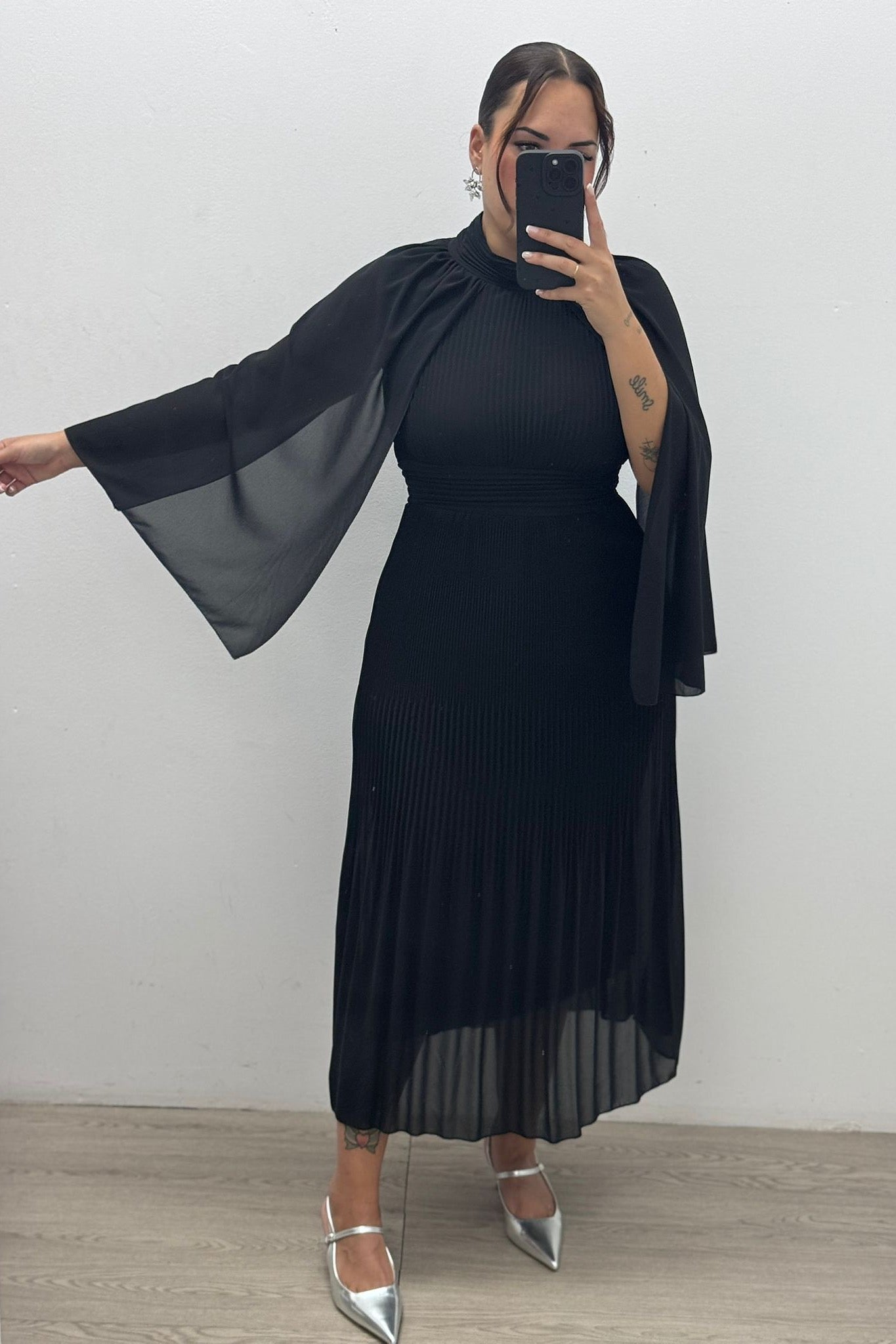 VESTIDO GASA NEGRO