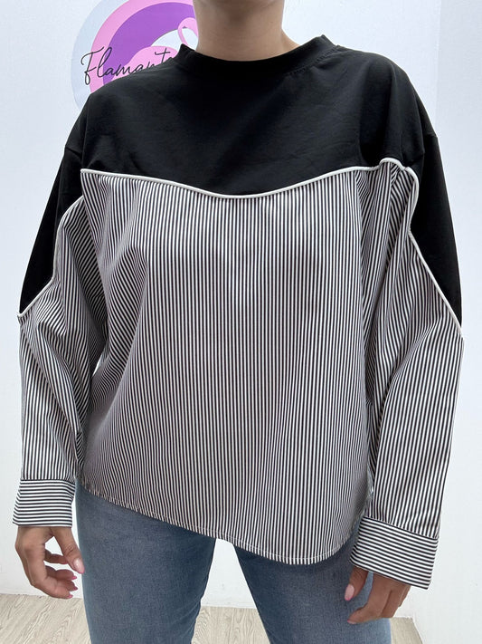 Sudadera Negra Rayas