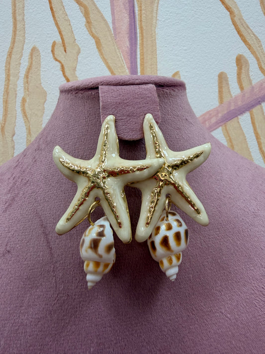 PENDIENTES ESTRELLA CARACOLA