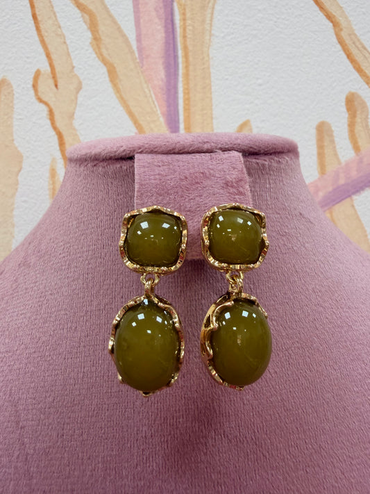 PENDIENTES VERDE OLIVA
