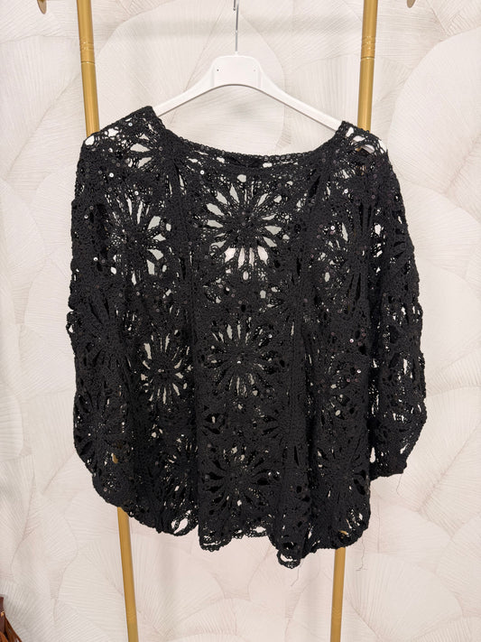 CAMISETA CROCHET NEGRA