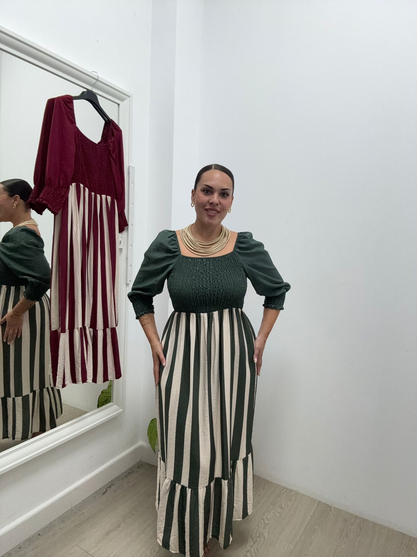 Vestido Bicolor Rayas