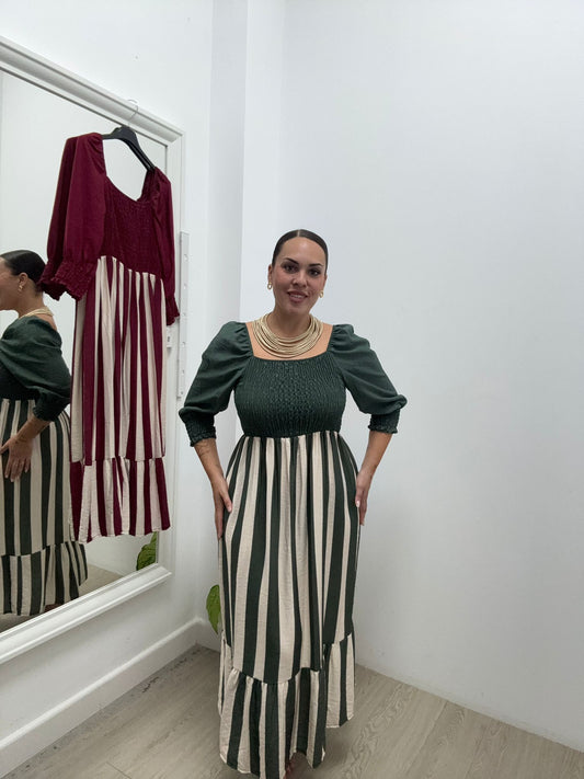 Vestido Bicolor Rayas