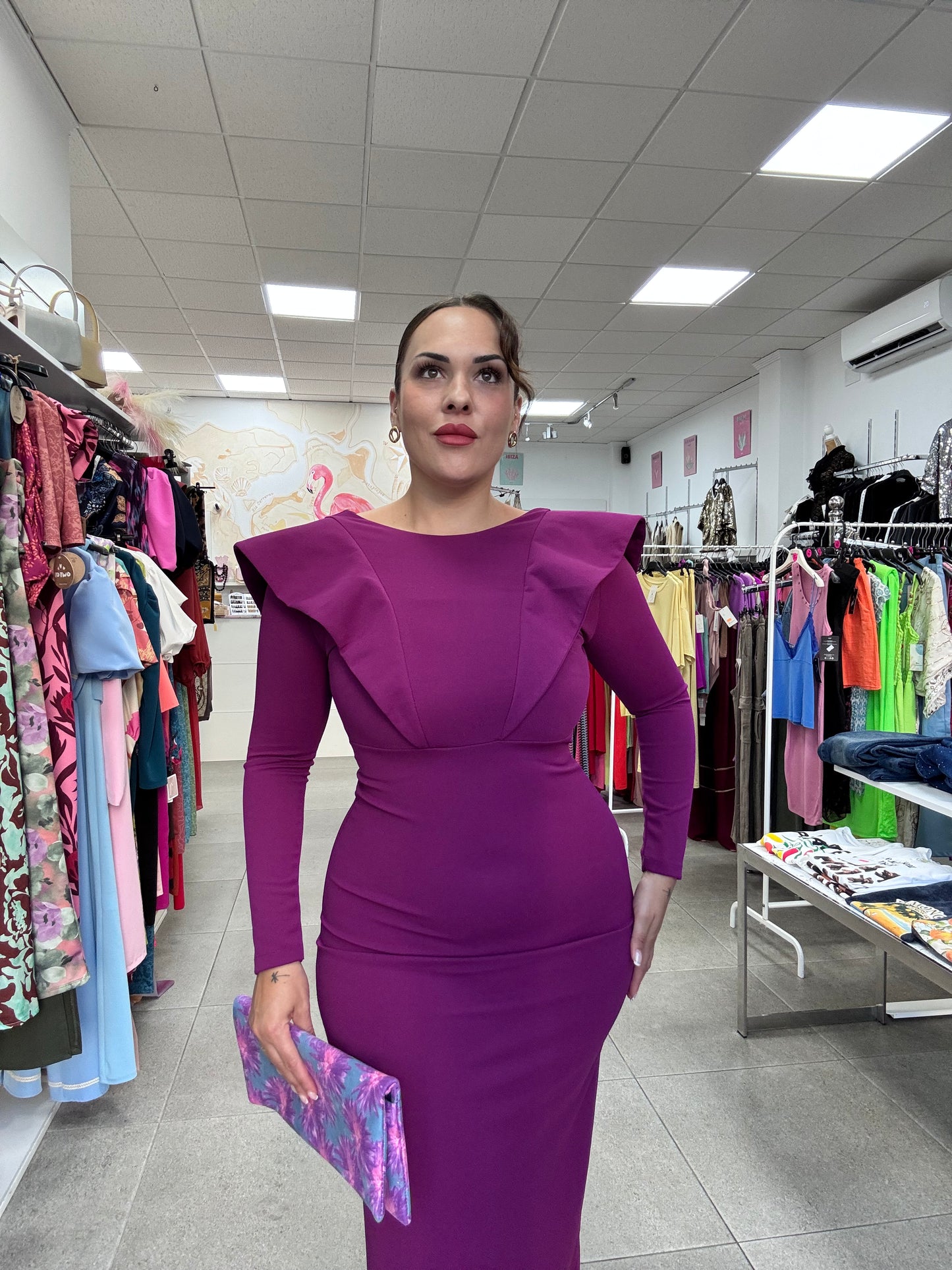 Vestido Evento fiesta volante en el pecho