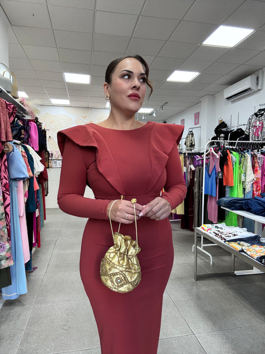 Vestido Evento fiesta volante en el pecho