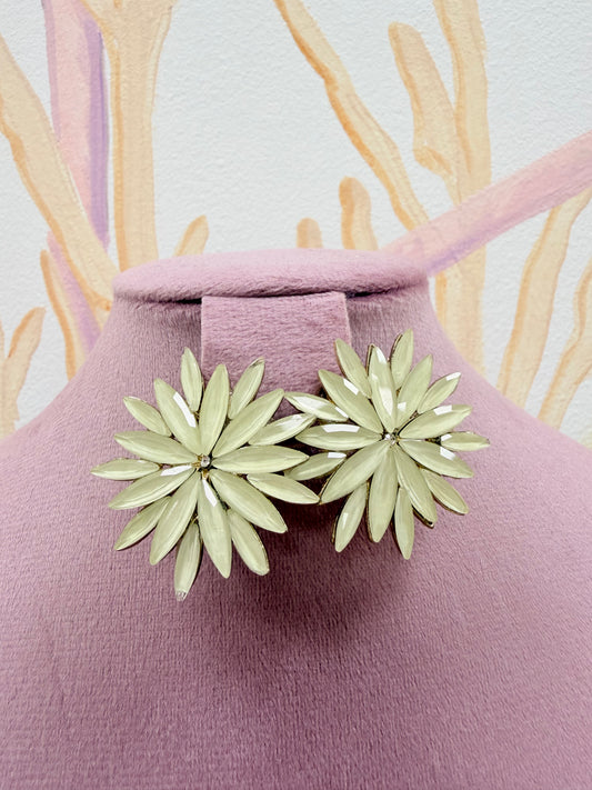 PENDIENTES FLOR CRISTAL BEIGE