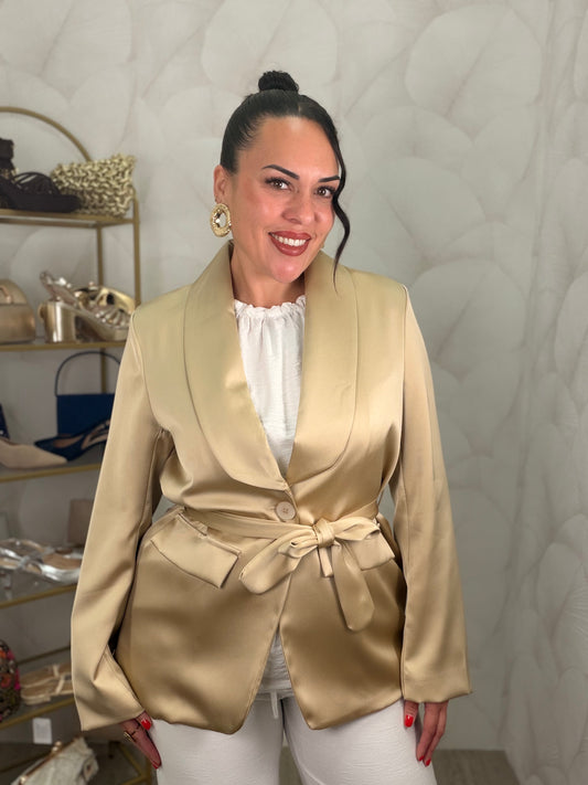 BLAZER SATINADA CHAMPÁN