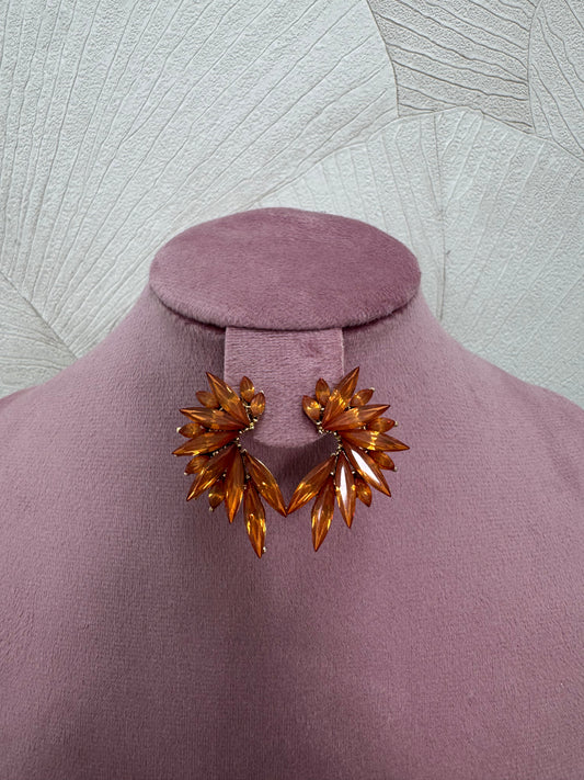 PENDIENTE CRISTAL NARANJA CLARO