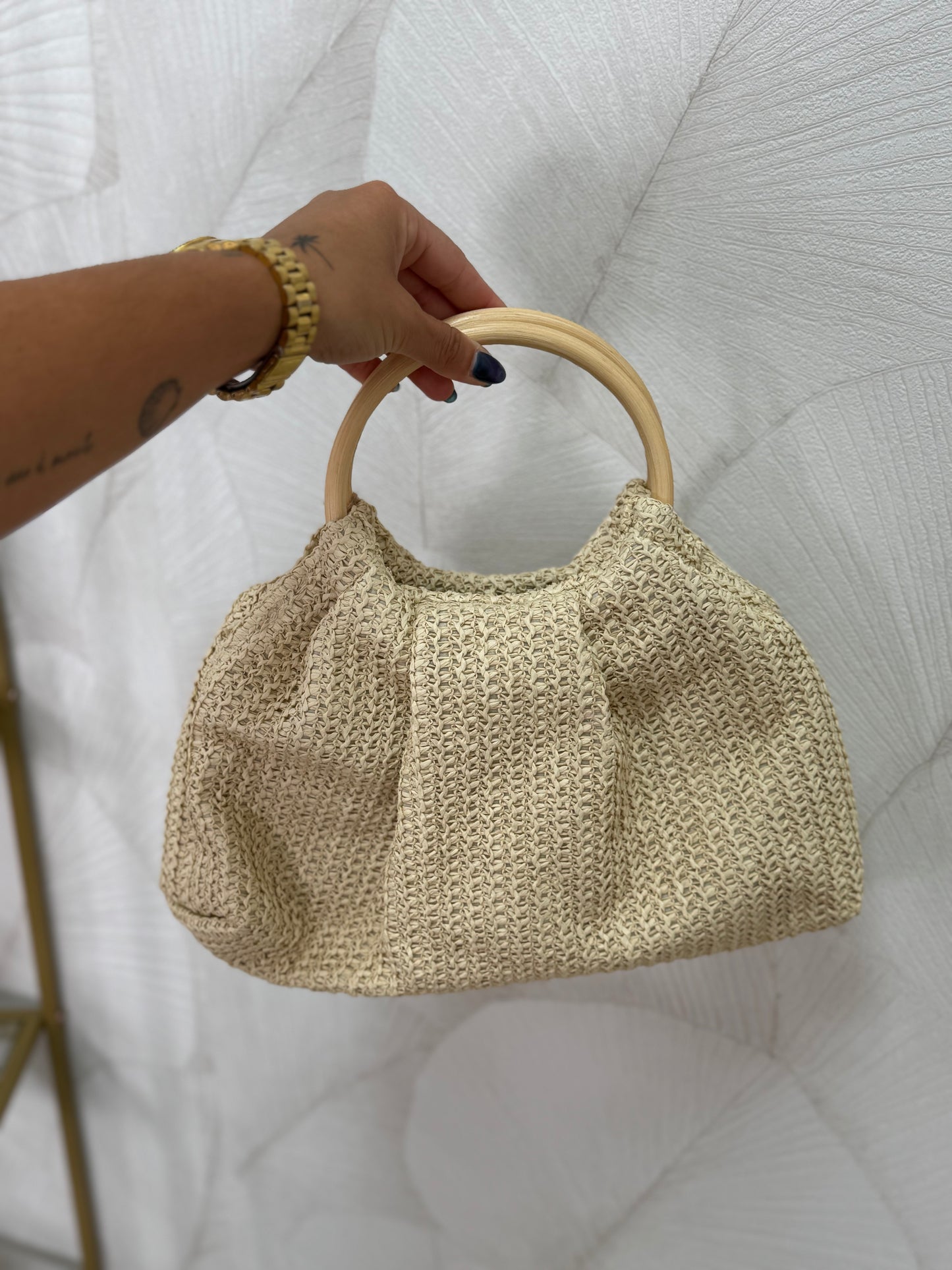 BOLSO RAFIA ASA BEIGE