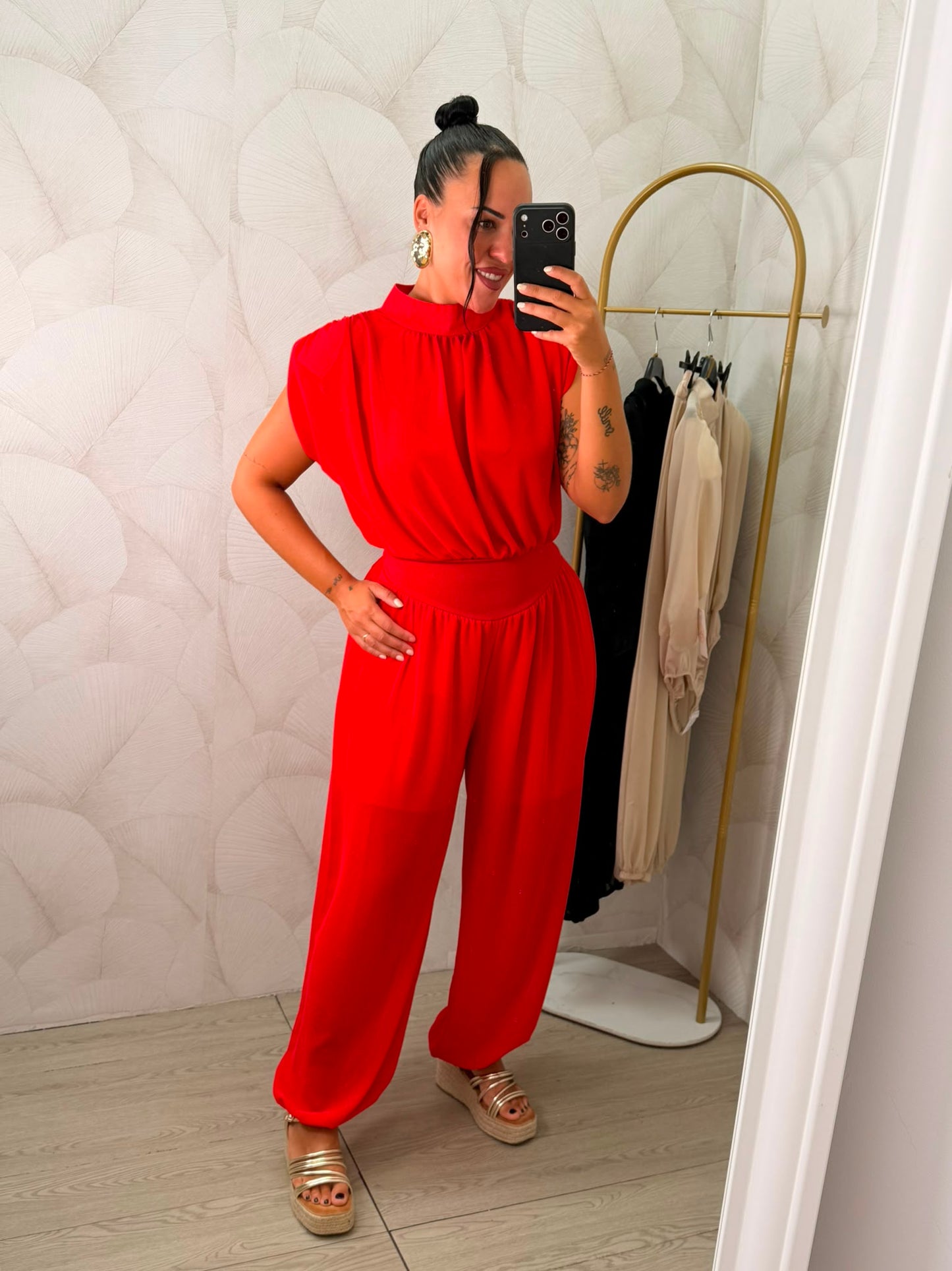 CONJUNTO TOP Y PANTALÓN GASA