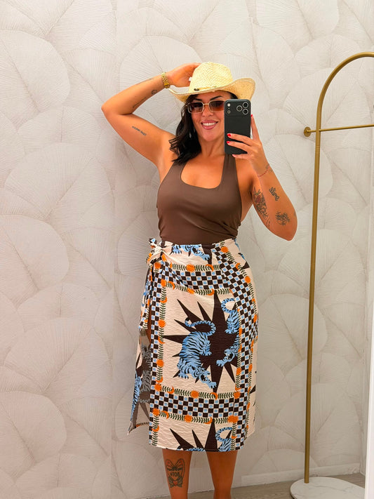 FALDA ESTAMPADA MIDI