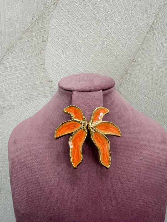 PENDIENTE FLOR NARANJA