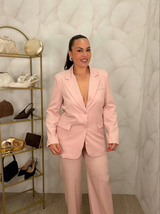 TRAJE DE CHAQUETA ROSA PALO
