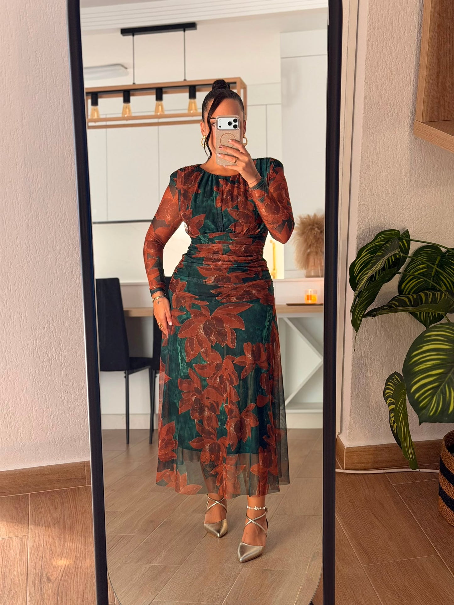 VESTIDO ESTAMPADO FLORES TUL