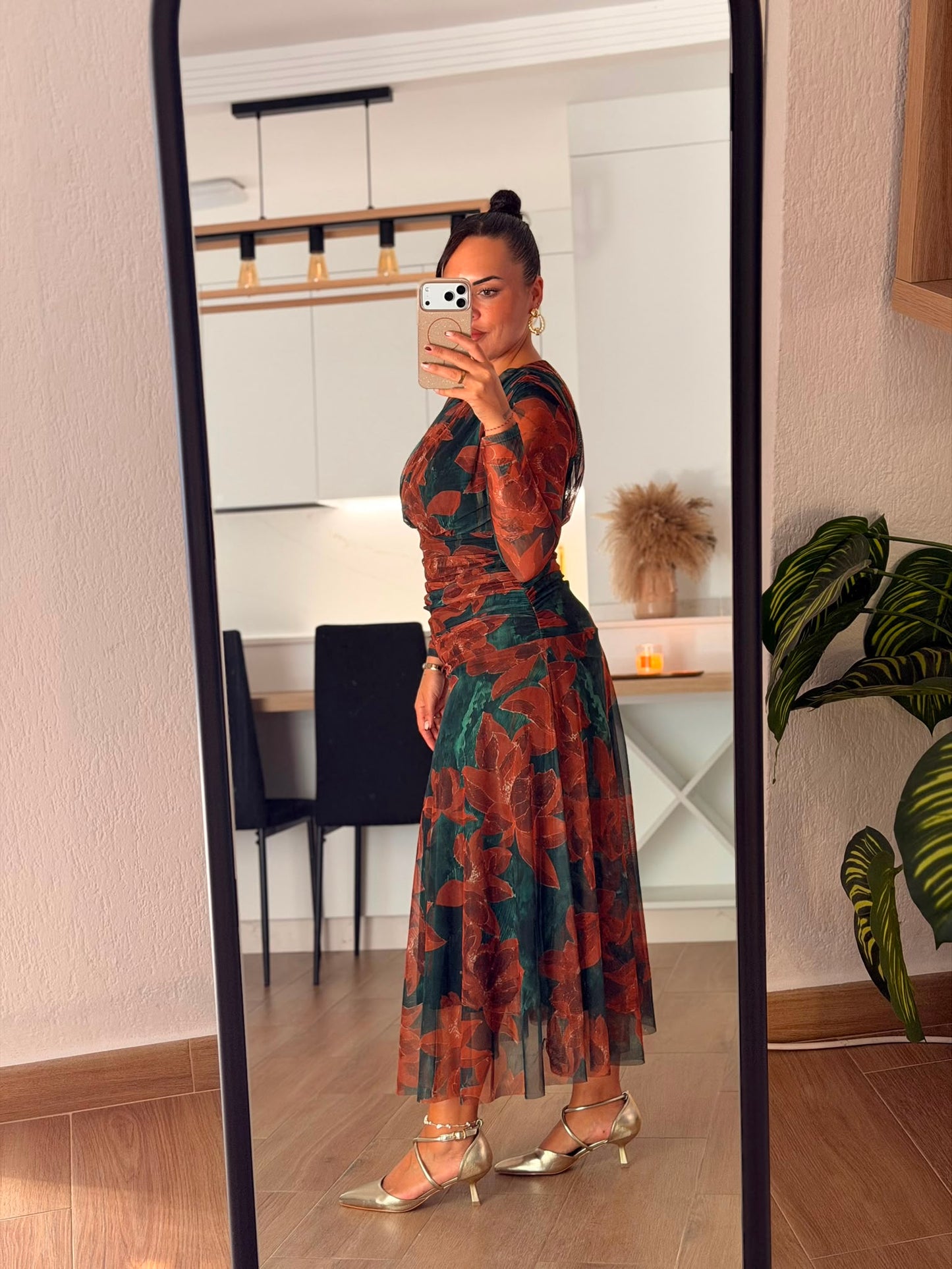 VESTIDO ESTAMPADO FLORES TUL