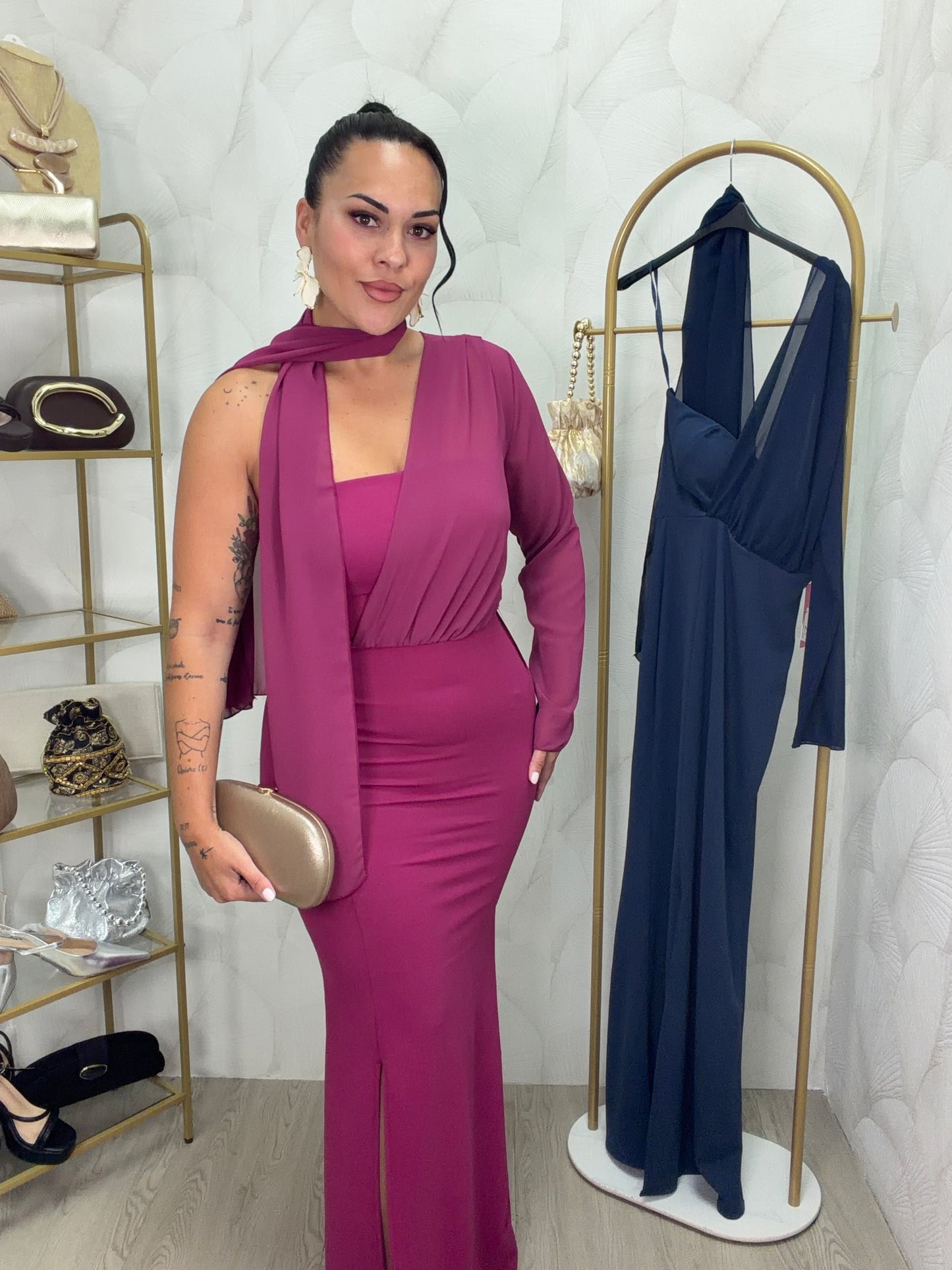 VESTIDO DETALLE GASA
