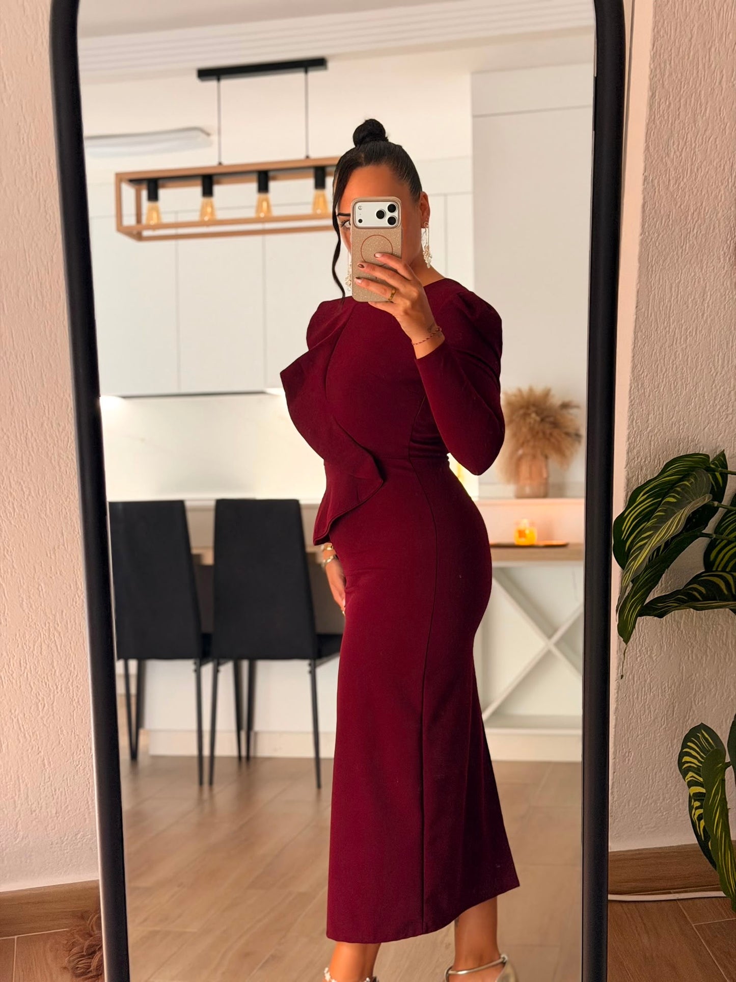 VESTIDO MIDI VOLANTE