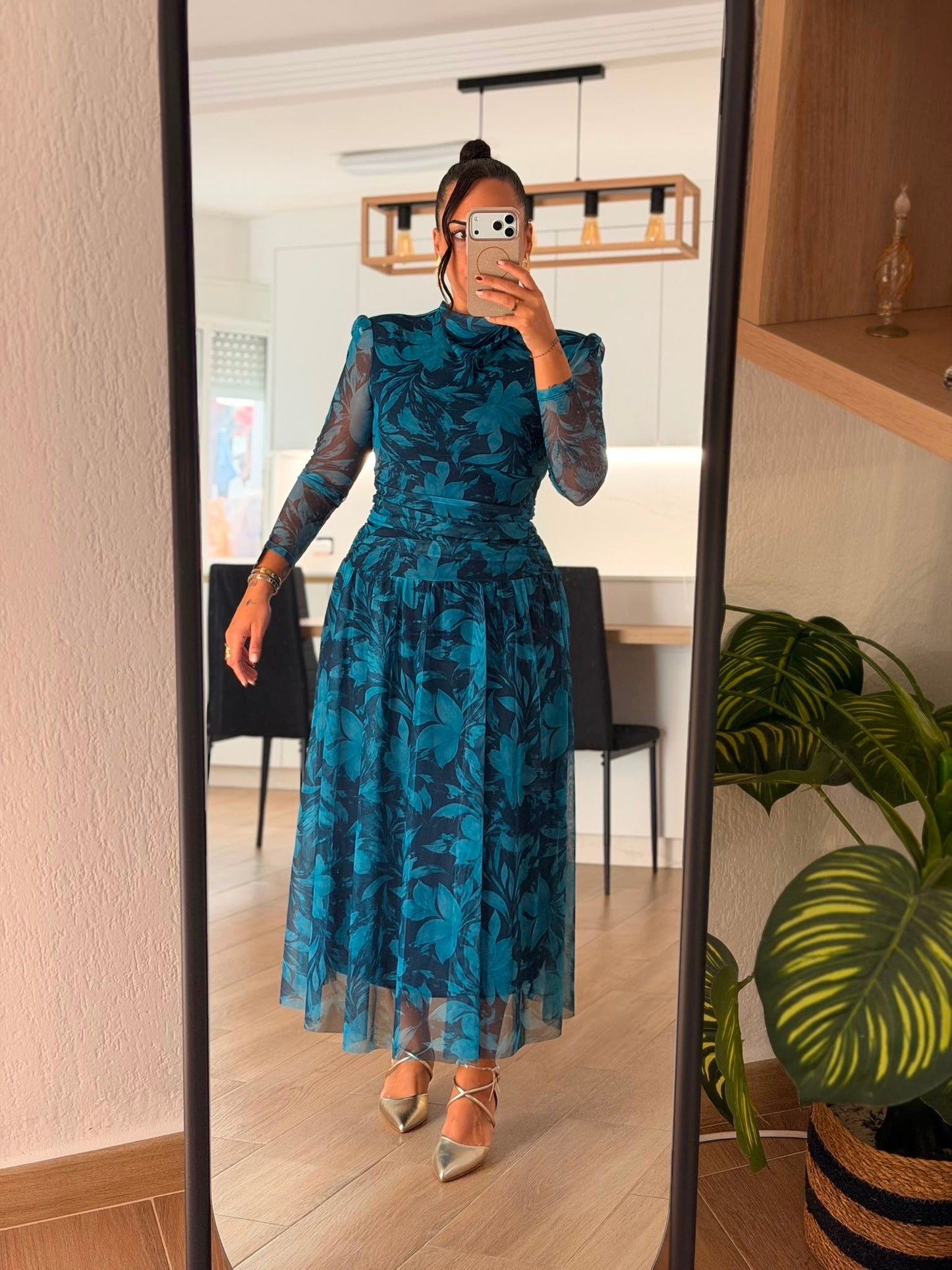 VESTIDO TUL ESTAMPADO FLORES